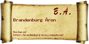 Brandenburg Áron névjegykártya