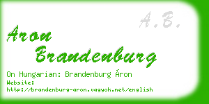 aron brandenburg business card